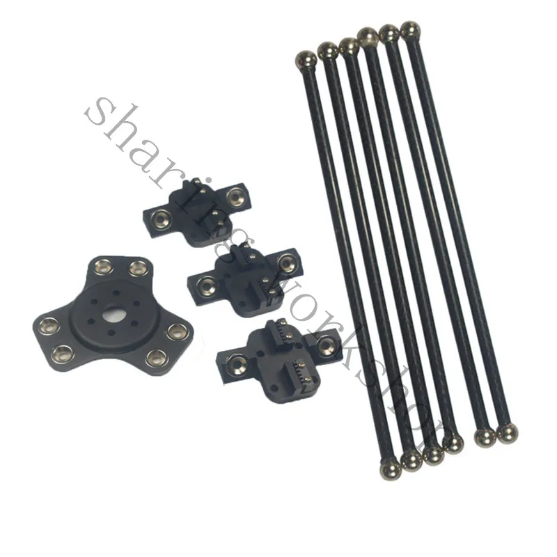 DIY 3D printer Delta kossel XL black color magnetic 3pcs carriage+1pcs effecto+6pcs 300mm carbon tube Diagonal push rodts kit