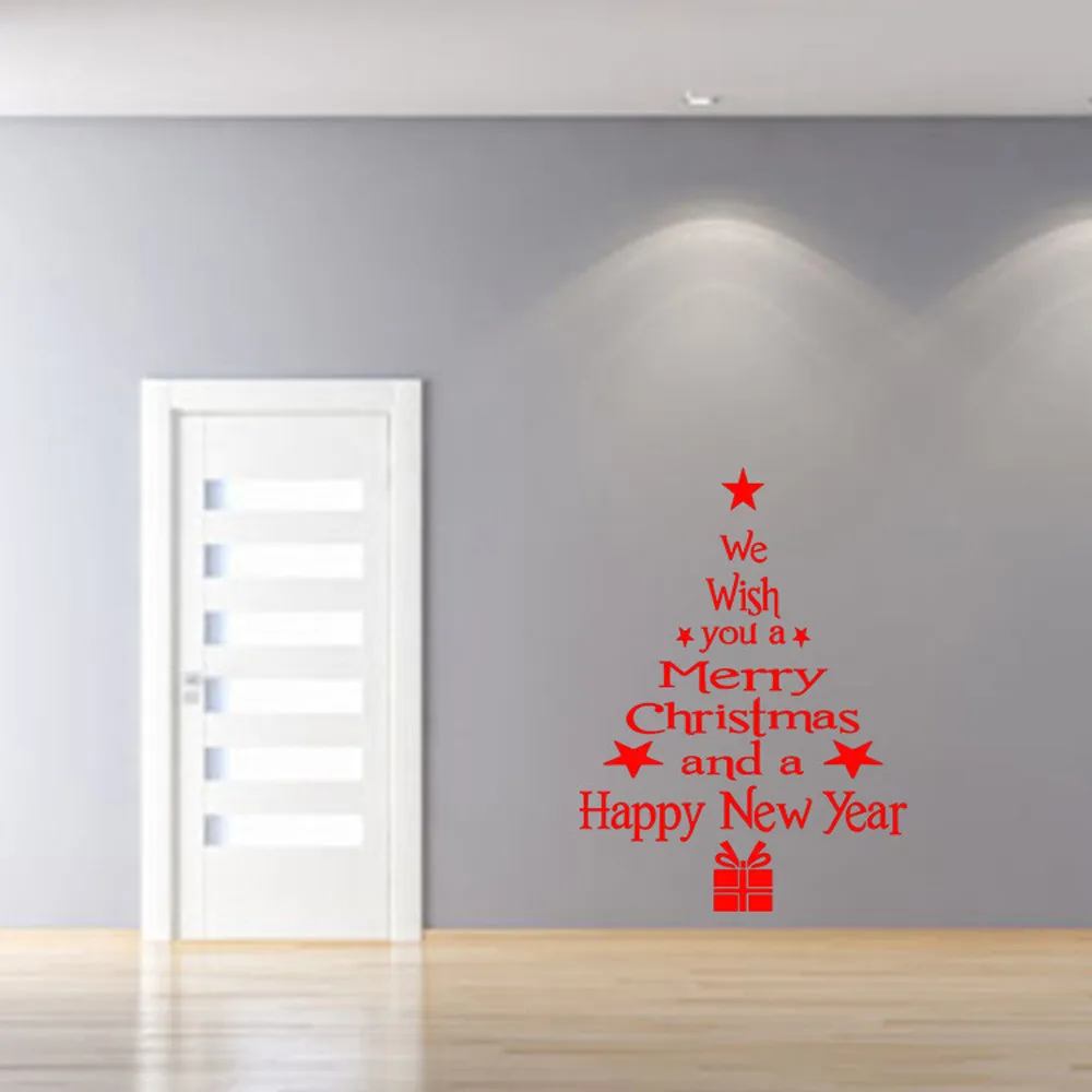 

43 x 24cm Vinyl Removable 3D Wall Sticker Christmas Tree Decals For Christmas Wall Decal Dropshipping Oct18
