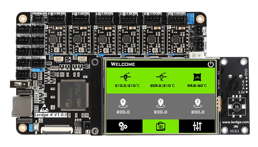 XCR3D части принтера Lerdge-K плата A4988 DRV8825 LV8729 TMC2208 драйверы дополнительно ARM 32 бит контроллер сенсорный экран материнская плата