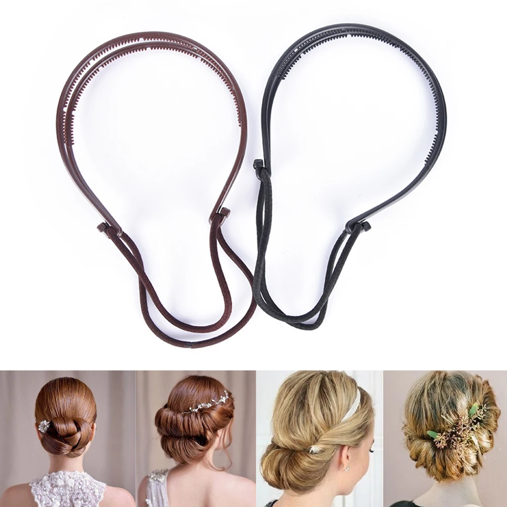 1 шт., пластиковые женские Инструменты для укладки волос с петлей, черный топик, конский хвост, зажим для волос, оплетка, инструмент для укладки