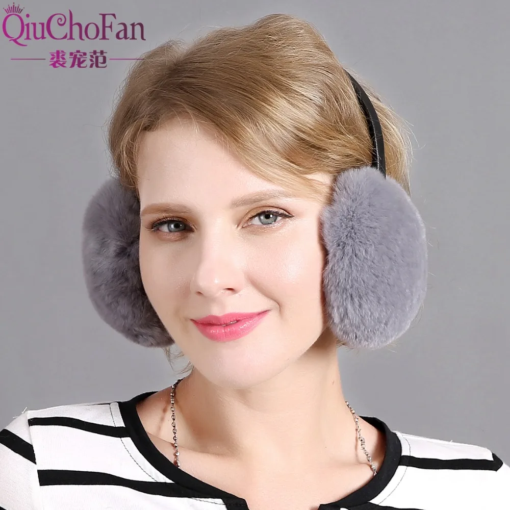 Women Rabbit Ear Faux Rabbit Fur Earmuffs Soft Winter Earwarmers