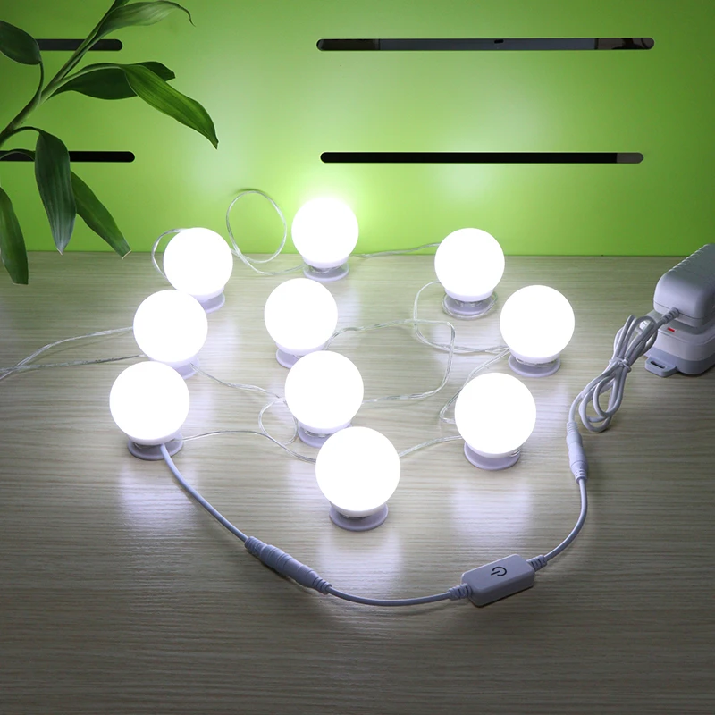 LED Makeup Mirror Light Vanity Bulbs Dressing Table Lamp With Dimmer And Power Supply Plug Not Included | Лампы и освещение