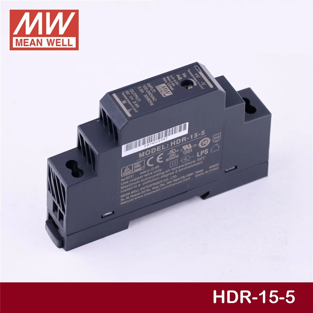 Плавно означает хорошо HDR 15 5 в 2.4A meanwell Вт одиночный выход промышленный din рейку