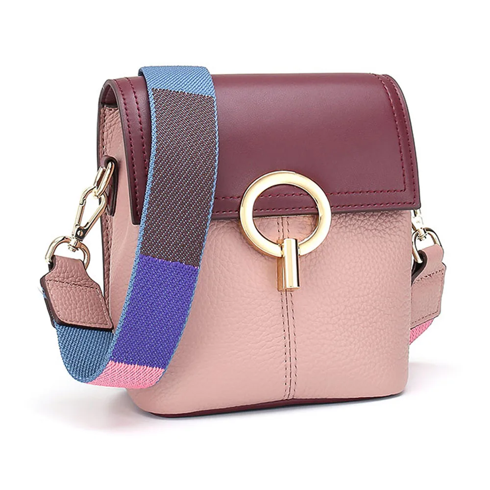 Натуральная кожа, сумка на плечо, Воловья кожа, женские сумки-мессенджеры, роскошные мягкие сумки, Bolsas Feminina, с широким плечевым ремнем - Цвет: Розовый