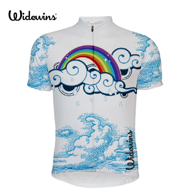 White clouds Bicycle women/men Cycling Jersey Top Summer Maillot Rainbow Roupa Ciclismo Bike Sport Wear Cycling Clothing 5754