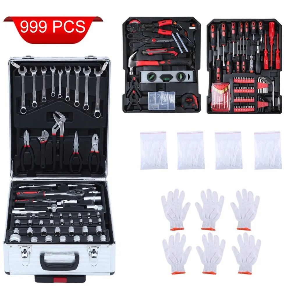 

(Ship From DE)Durable Tool Trolley Set Compact 999 PCS Mobile Workshop Toolbox With Aluminum Alloy Carry Box Precision Tools Box
