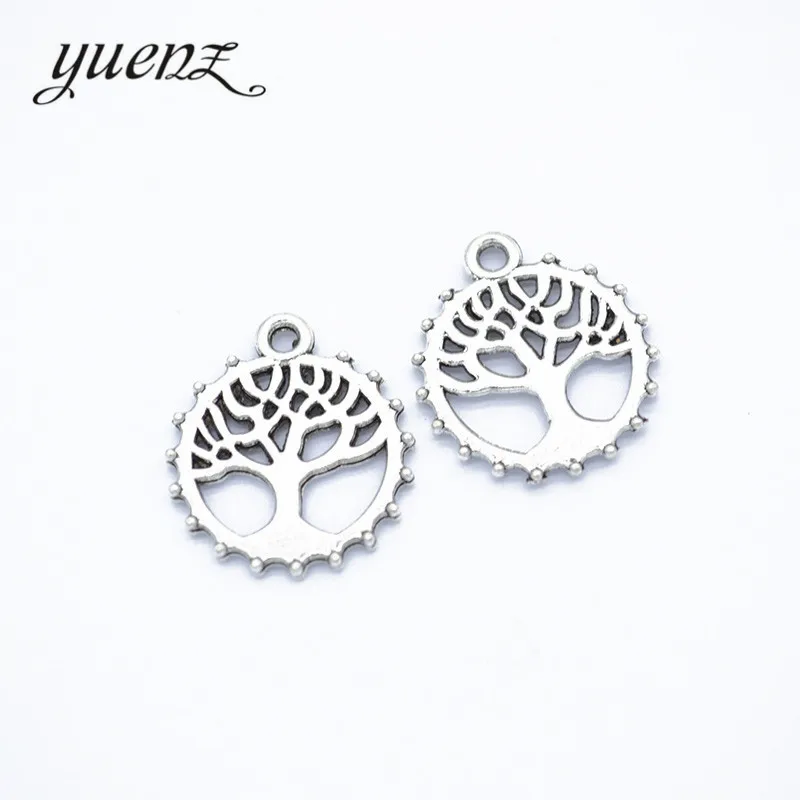

YuenZ 30pcs Metal Life Tree Charms Antique Silver Plated Pendant For Jewelry Making Round Tree Necklace Charm 18*16mm Q246