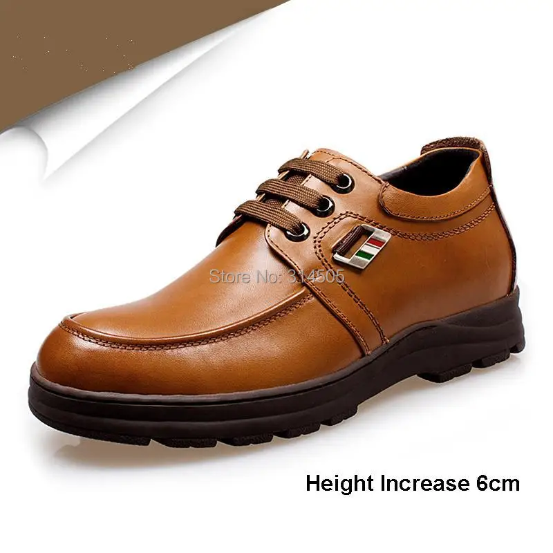 

High Quality 2016 Newest Men's Genuine Leather Casual Elevator Shoes Invisible Get Taller Height 6cm for Men G622 More Colors