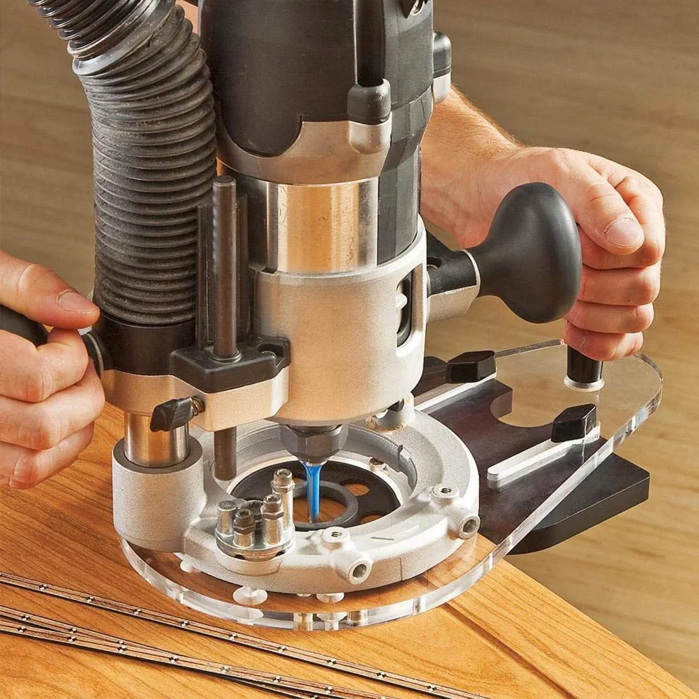 

Practical Stable Drill Punch Locator Router Base Durable Thick Professional Easy Operate Acrylic Woodworking Universal Precise