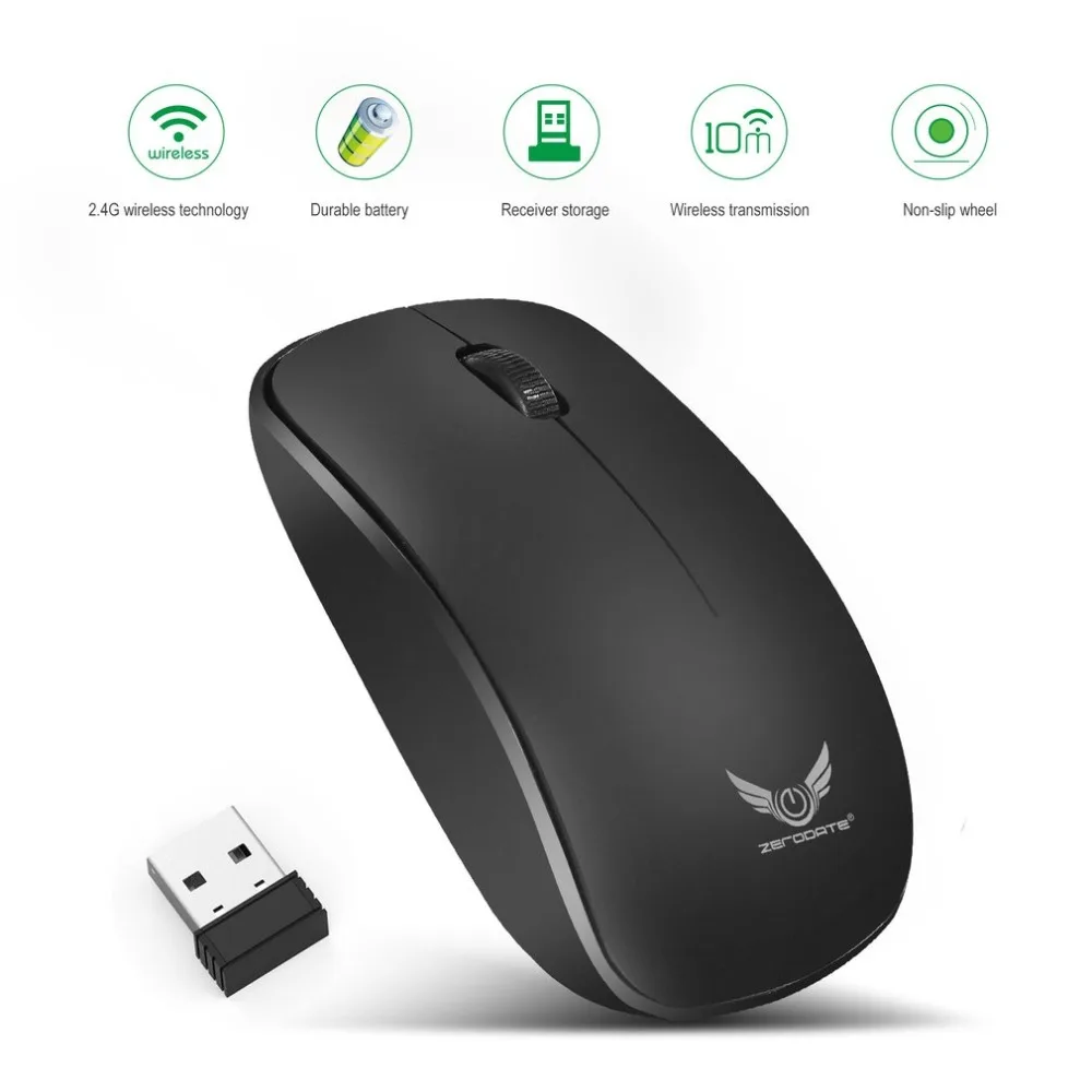 

Wireless Silent USB Optical Ergonomic Gaming Mouse 2.4GHz Wireless Transmission Technology Mice for Laptop PC+Wireless Receiver