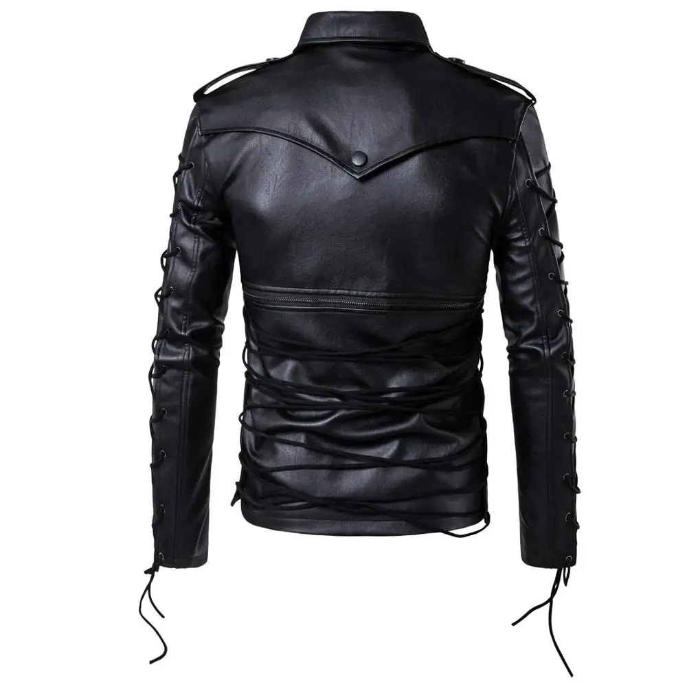 High Quality Men faux leather Streetwear coat Men Drawstrings Motorcycle Jackets Hiphop skateboard Punk Leather Jacket 072806 High Quality Men faux leather Streetwear coat Men Drawstrings Motorcycle Jackets Hiphop skateboard Punk Leather Jacket 072806
