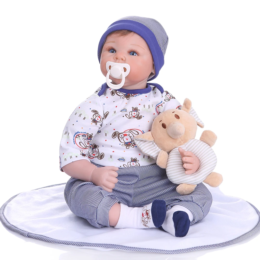 NPK 55 см Новорожденный bebe realitic reborn baby doll реалистичные мягкие силиконовые настоящие Утяжеленные Волосы на теле