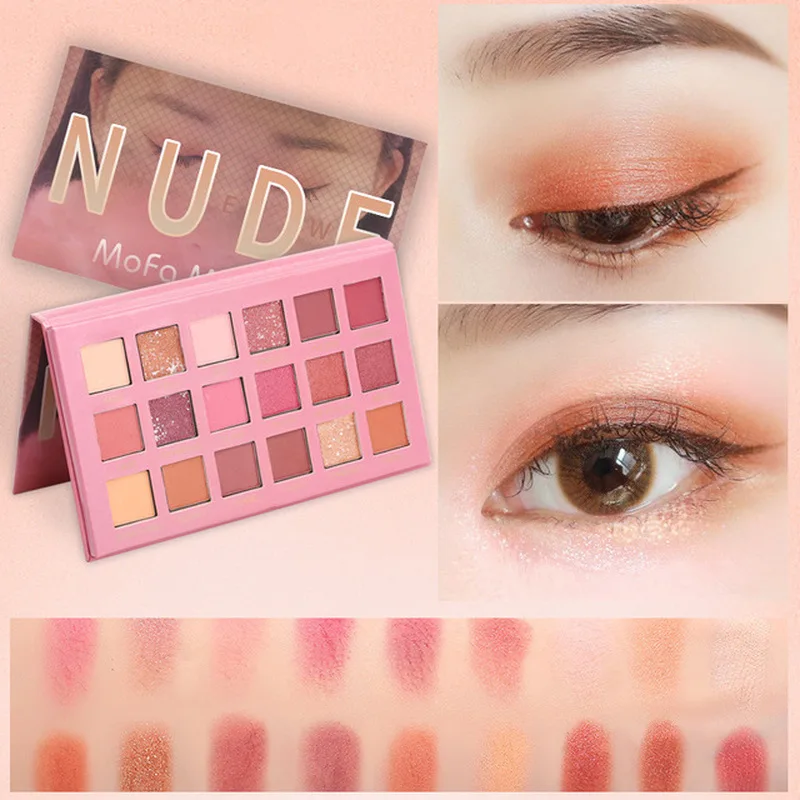 

New product 18 Colors Metallic Shimmer Matte Eyeshadow Palette Glitter Silky Powder Makeup Smooth Natural Lasting Eye Shadow