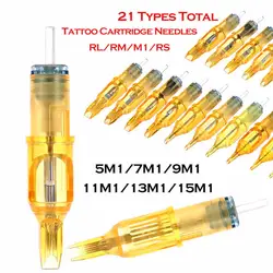 Лидер продаж 10 шт. одноразовые полу-татуаж татуировки картридж игла RL/RM/M1/RS поставки татуировки 1RL/3RL/5RL/7RL/9RL/11RL