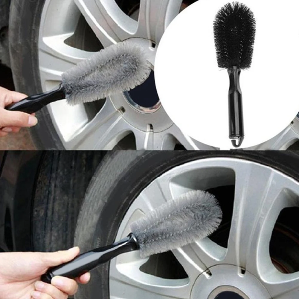 1Pcs Vehicle Wheel Brush Washing Car Tire Rim Cleaning Handle Brush