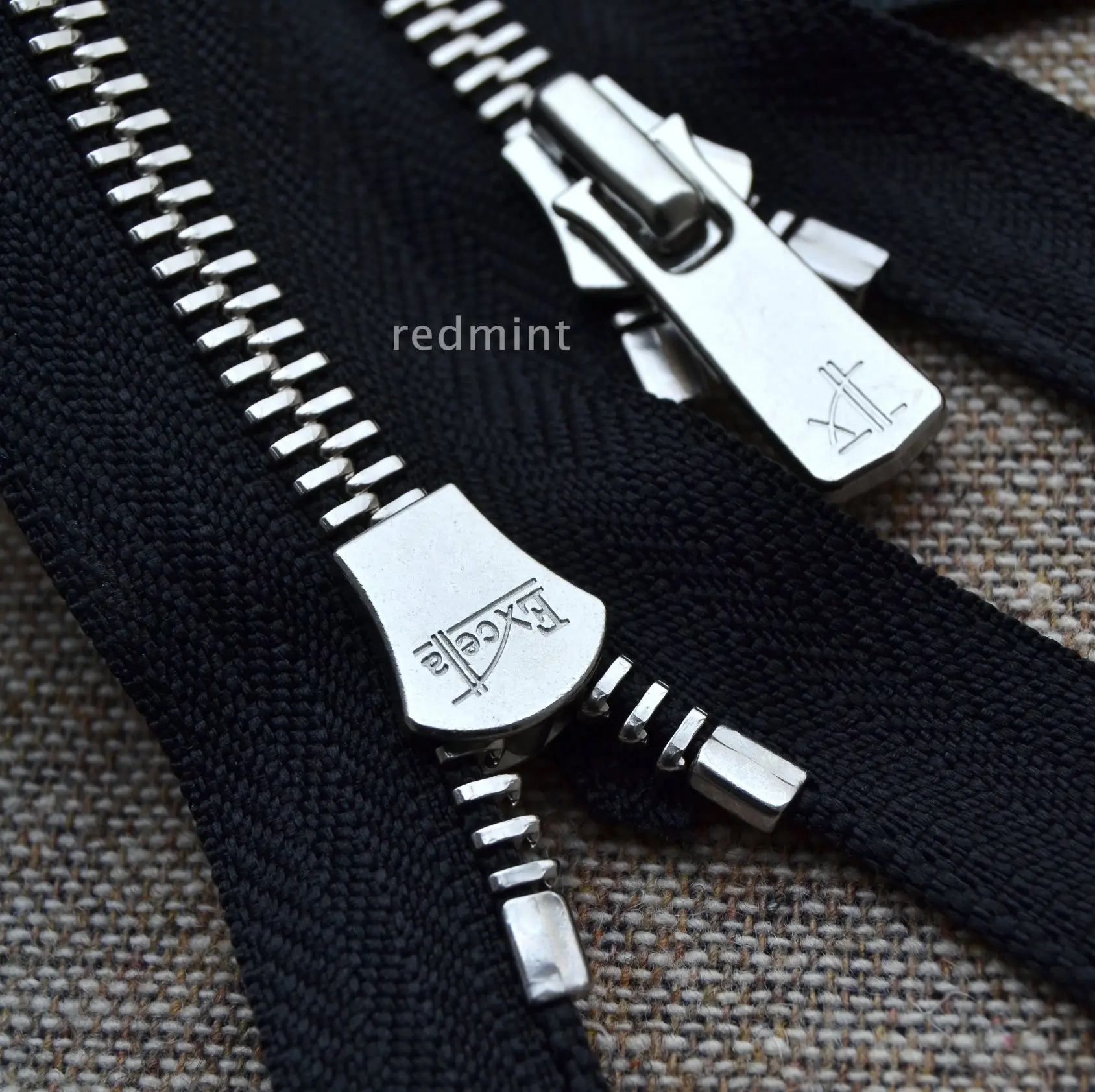 HK YKK metal zipper No.3 white copper closed tail polished flat tooth