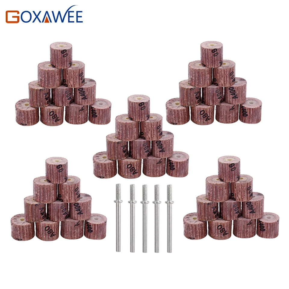100pc Grinding Sandpaper Sanding Flap Wheel Disc 8 10 12mm Dia for Rotary Tool