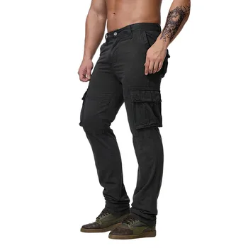 

pant Men Fashion Multi-Pocket Casual Men Pure Color Slim Trousers Sports Pants Outdoors Mens Long Pants dropshiping W620