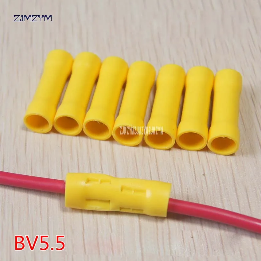 10 шт. BV1.25/BV2.5/BV5.5 изолированный прямой провод стыковой соединитель электрические