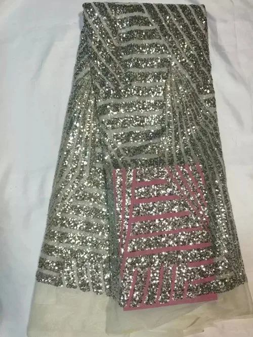 

Beautiful white net lace with sequins African tulle lace fabric French lace cloth for dress QN12-2,5yards/pc