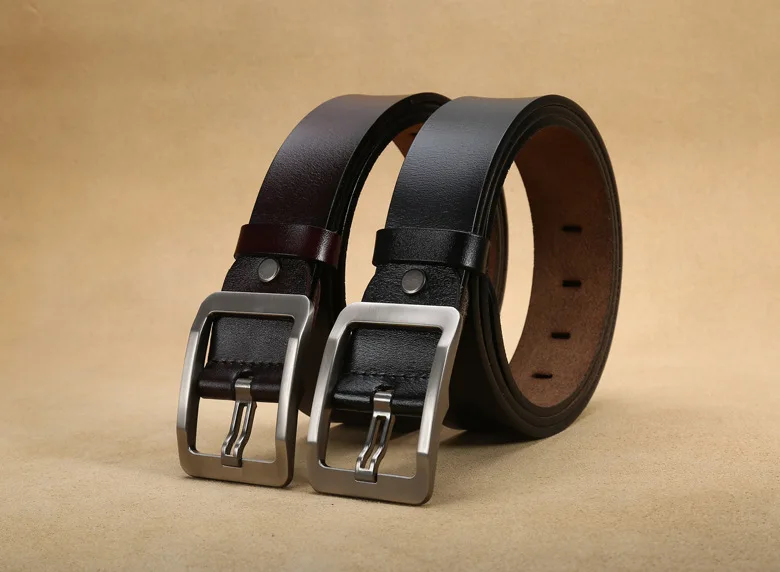 

New 100% Cowhide Genuine Leather Belts for Men Brand Strap Male Pin Buckle Fancy Vintage Cowboy Jeans Cintos Freeshipping