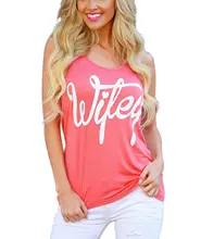 Wifey Letter print t shirt Women Sexy Sleeveless Top 2017 Summer Ladies Fitness Tank Top Plus