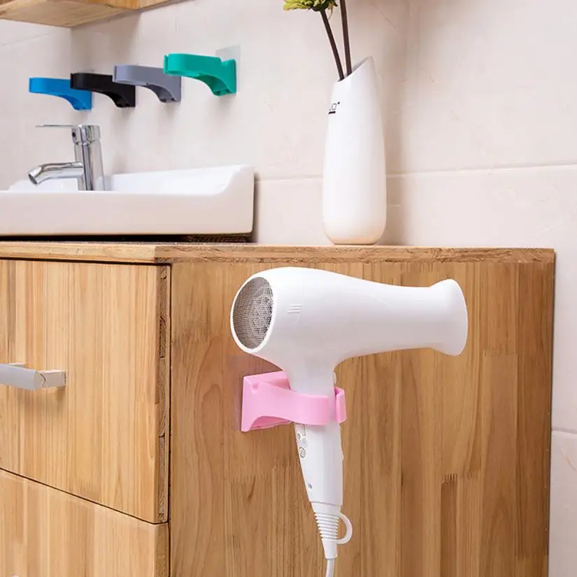 1 قطعة الشعر مجفف حامل جدار الخيالة جدار الشعر مجفف رف الفضاء الألومنيوم جدار الحمام حامل الرف تخزين 2O0705