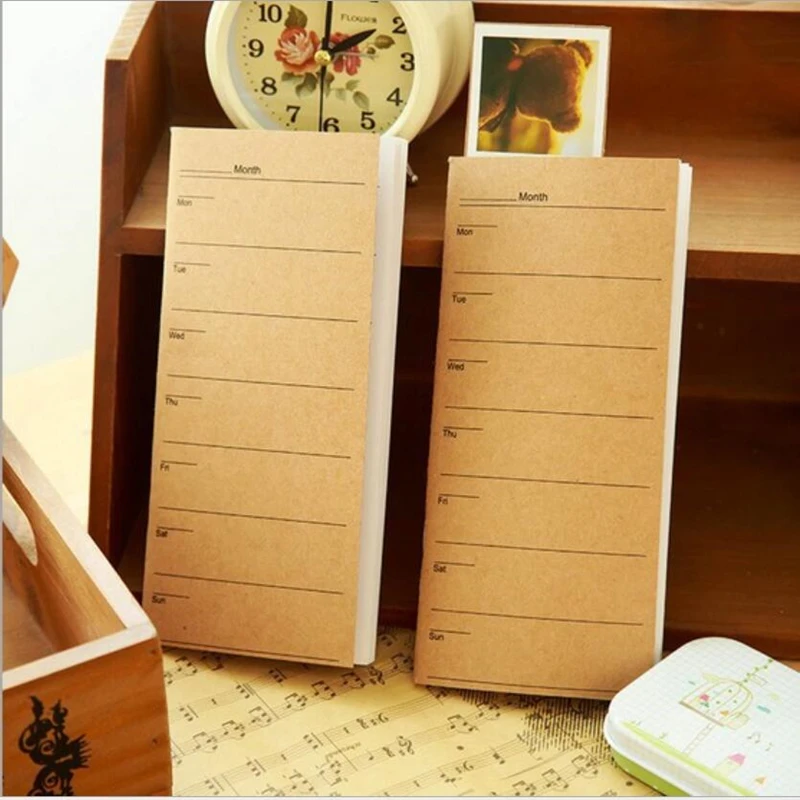 1Pcs/lot Long Strip Weekly Planner Notebook Portable Brief Note book Fresh And Simple Diary Stationery17.5*8cm