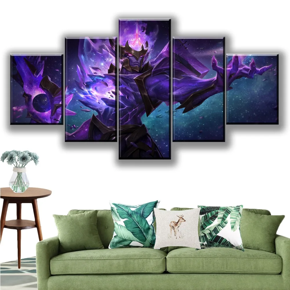 

5 Pieces Canvas Printed Pictures Dark Star Jarvan IV Wall Art Game Poster Home Decor League of Legends Painting Artwork Cuadros
