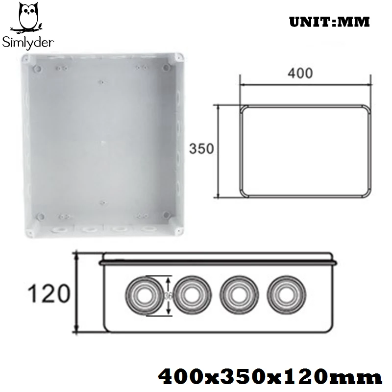 

1Pc IP65 400x350x120mm Waterproof Plastic Connection Box Electronic Project Instrument Case Outdoor Junction Box Distribution