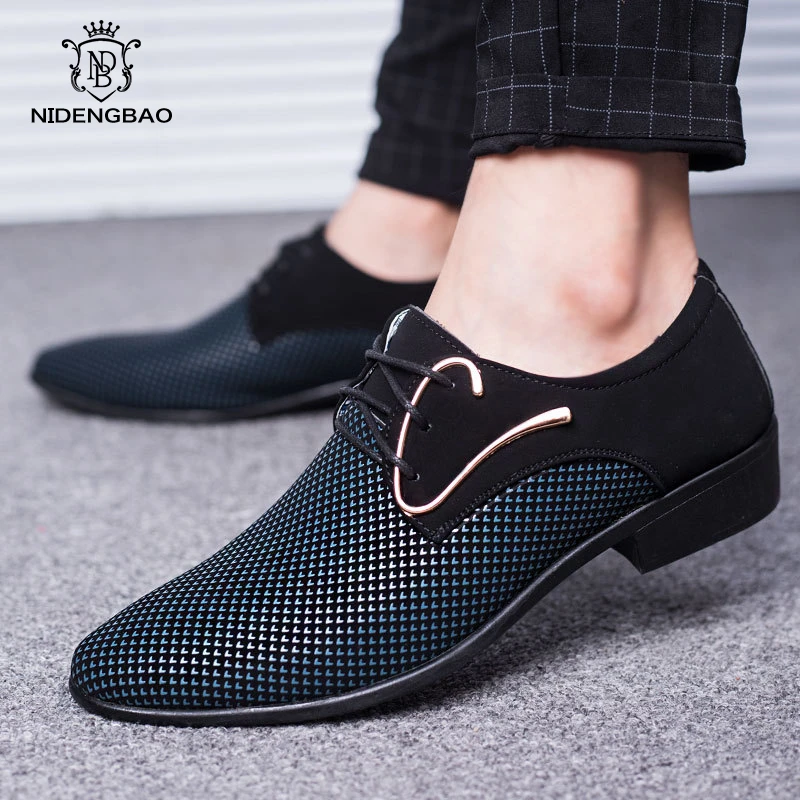 Men's Business Formal Shoes Fashion Increased High Heels Pu Leather Dress Shoes