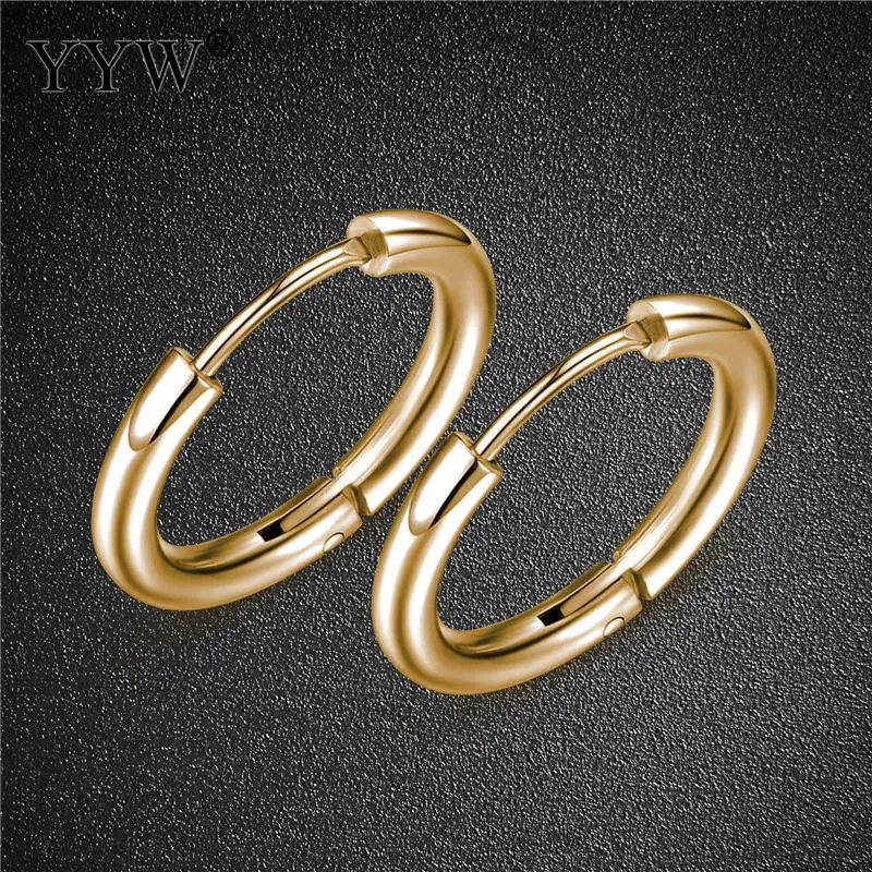 

1 Pair Small Hoop Earrings Silver Glod Color Stainless Steel Circle Hoop Earring For Women Men Ear Ring Clip Huggie Earrings