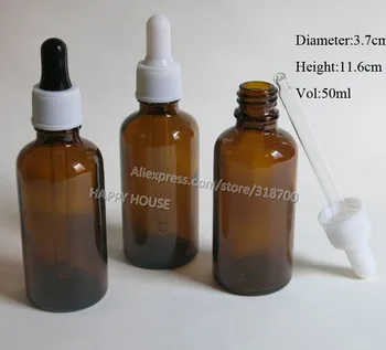 

360pcs/lot 50ml Amber Glass Dropper Bottle, Brown Glass Dropper Container, 50cc Amber Glass Eessential Oil Bottle