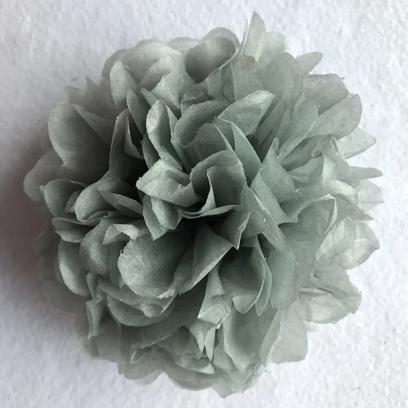 6inch Simulation Peony Flower DIY Tissue Paper Flower for Romantic Wedding Decoration Home Party Decorative Paper Flowers Balls - Цвет: Серый