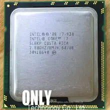 Intel quad core I7 930 cpu настольный процессор i7-930 8M cache 2,8 GHz 4,80 GT/s QPI FC LGA1366(Рабочая