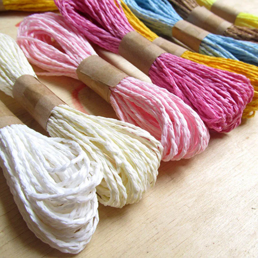 

100g/PCS Raffia Straw Yarn for Crochet Types Anti-UV Sun Hat Craft Supplier Knitting Yarn Handmade Bag el hilo Material Supplier