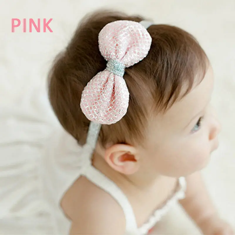 Buy 1 pc Adorable Tinsel Headbands Elastic Bowknot
