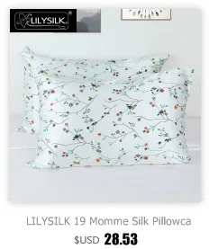 LilySilk наволочка шелк 19 Momme синяя картина Terse белый цветок с голубым 40x80 см распродажа