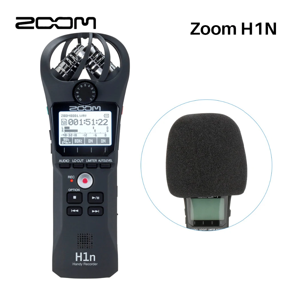 Zoom H1N Handy Digital Voice Recorder Portable Audio Stereo Microphone Zoom for Nikon Canon Pentax DSLR SLR Recording Interview