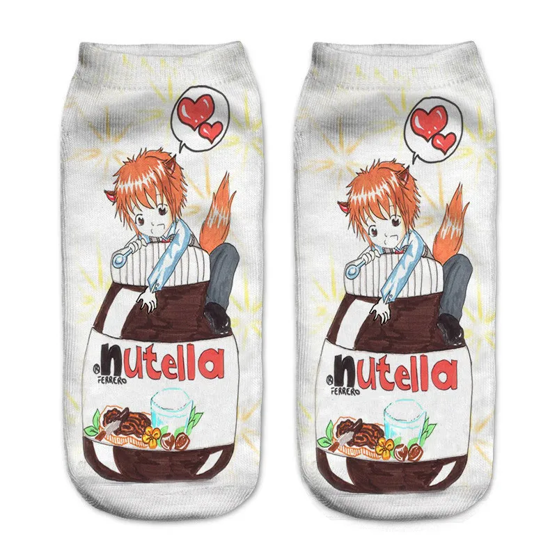 Dreamlikelin Забавные 3D принты Nutella пончики карамельные женские носки Harajuku женские носки до лодыжки - Цвет: 7