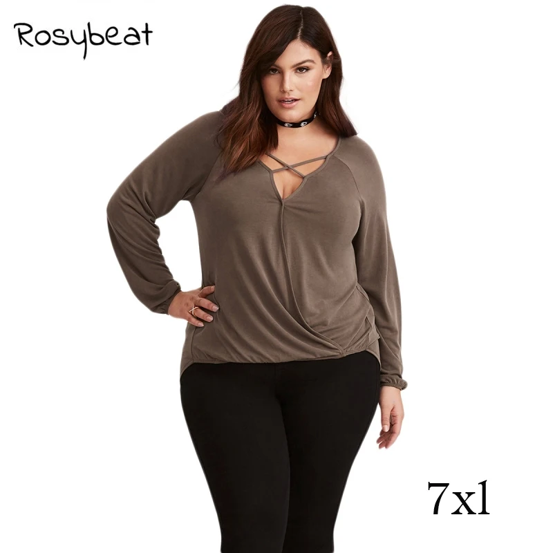 Fashion Women Shirts Plus Size 6XL 7XL Big Size Autumn Army Green Long