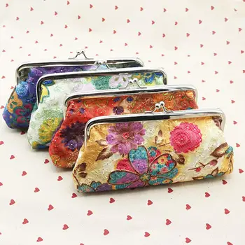 

Retro Women Flower Cash Change Coin Purse Wallet Clutch Handbag Card Key Holder