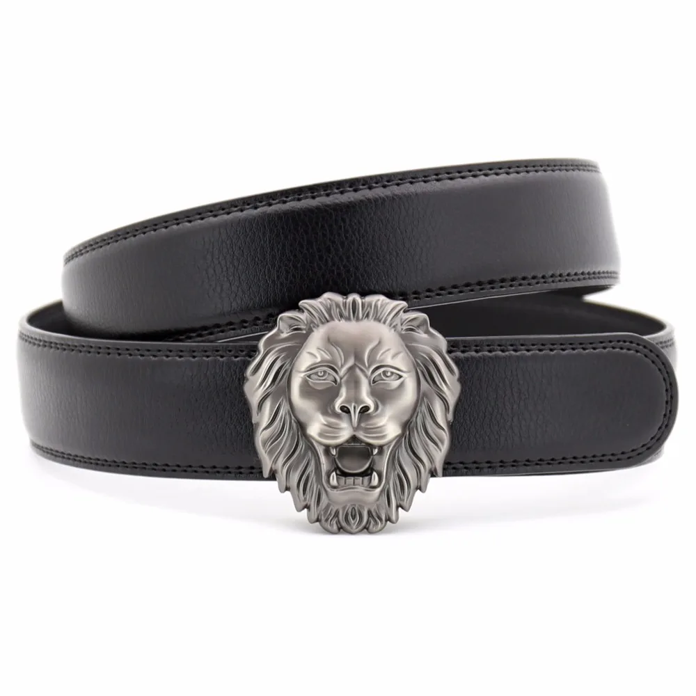 KAWEIDA Fashion Lion Metal Automatic Buckle Belt Designer Belts for Men Ceinture Homme Luxury Men's Genuine Leather Belt