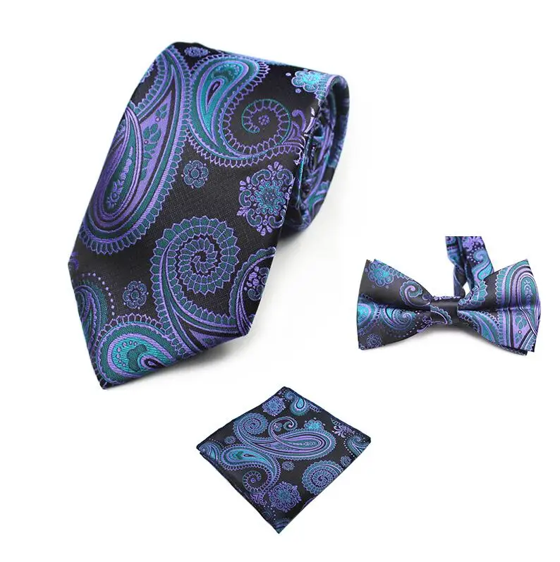 GUSLESON модный Свадебный Цветочный галстук и карманное квадратное полотенце и галстук-бабочка набор мужской костюм Papillon Corbatas платок галстук gravata - Цвет: 38
