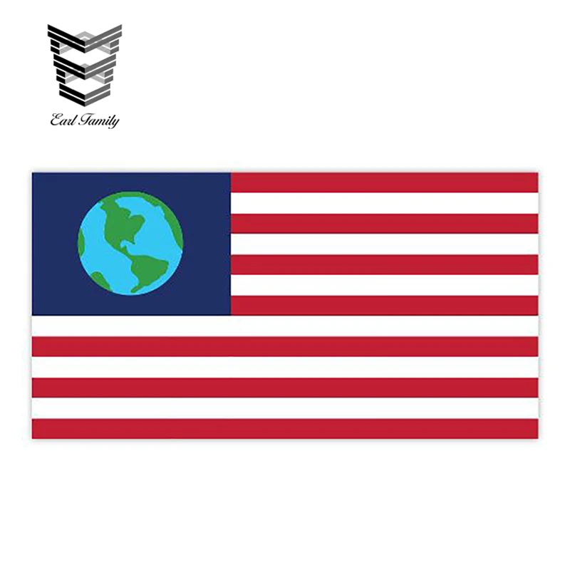 

EARLFAMILY 13cm X 6.8cm Futurama Earth Flag Sticker Decal SUP Paddle Board Kayak Canoe Boat Car Truck Vinyl Stickers Car Styling