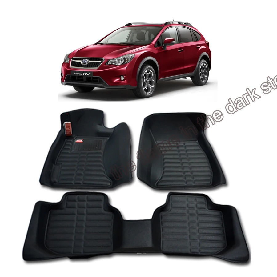 lsrtw2017 car styling leather car floor mat carpet rug for subaru xv 2012 2013 accessories