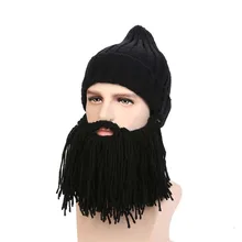 Новинка вязаный осень-зима теплые Для мужчин шапки Викинг шапочки борода Шапки забавная шапка для вечерние Хэллоуин фестиваль подарок на день рождения