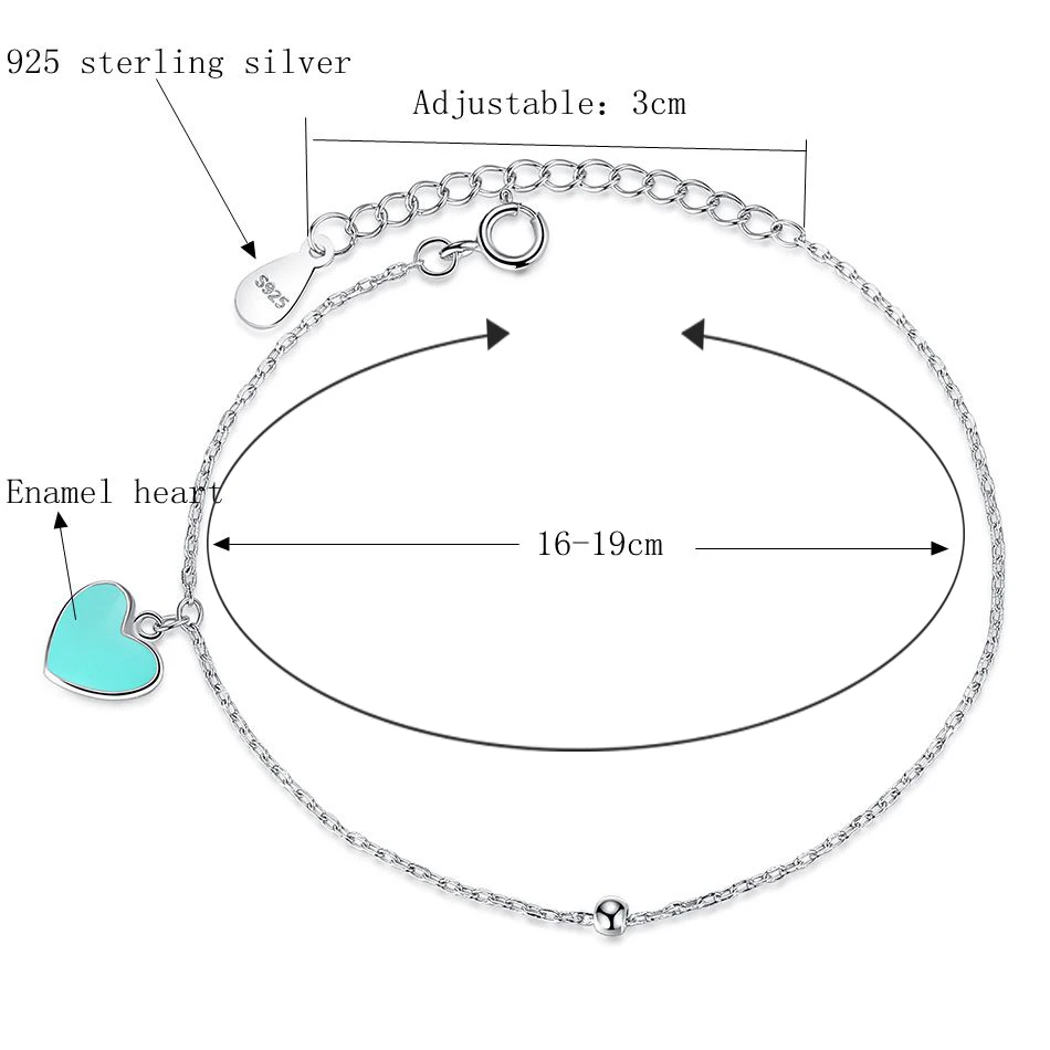 BELAWANG, высокое качество, 925 пробы, серебряный браслет, браслет, синяя эмаль, сердце и круглый шар, очаровательный браслет для женщин, ювелирное изделие