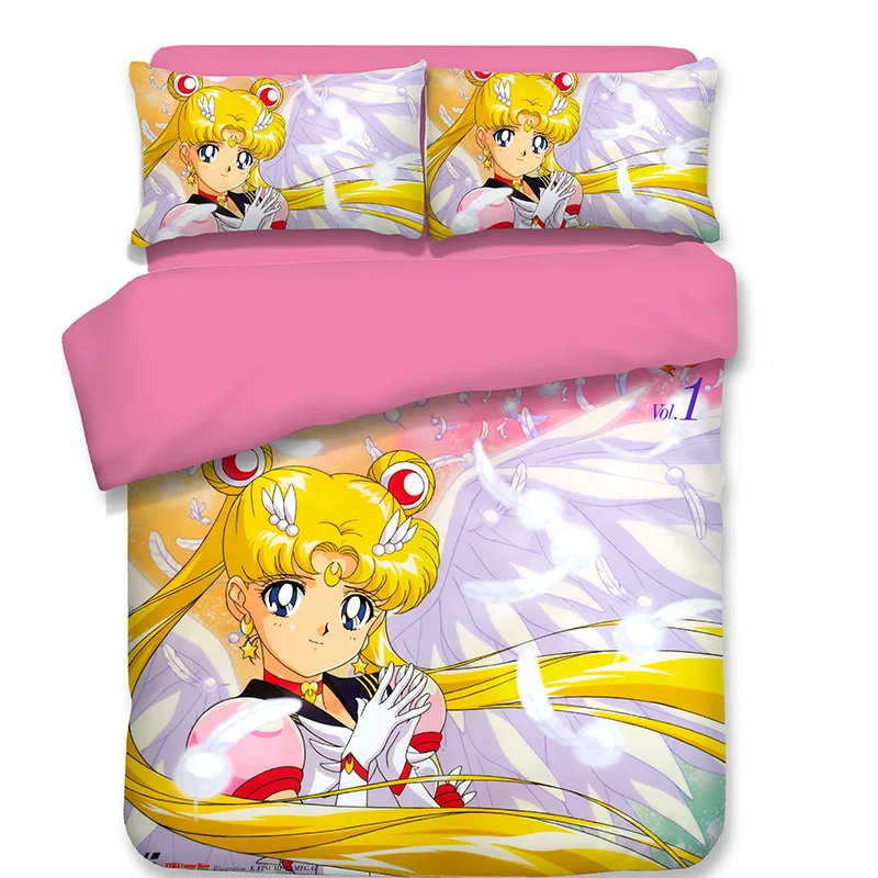 

Sailor Moon Anime bedding set Duvet Covers Pillowcases Cartoon Sailor Moon comforter bedding sets bedclothes bed linen bed set