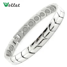 Wollet модные ювелирные изделия Femme здоровье биомагнит серебряный браслет из нержавеющей стали для мужчин Рождественский подарок